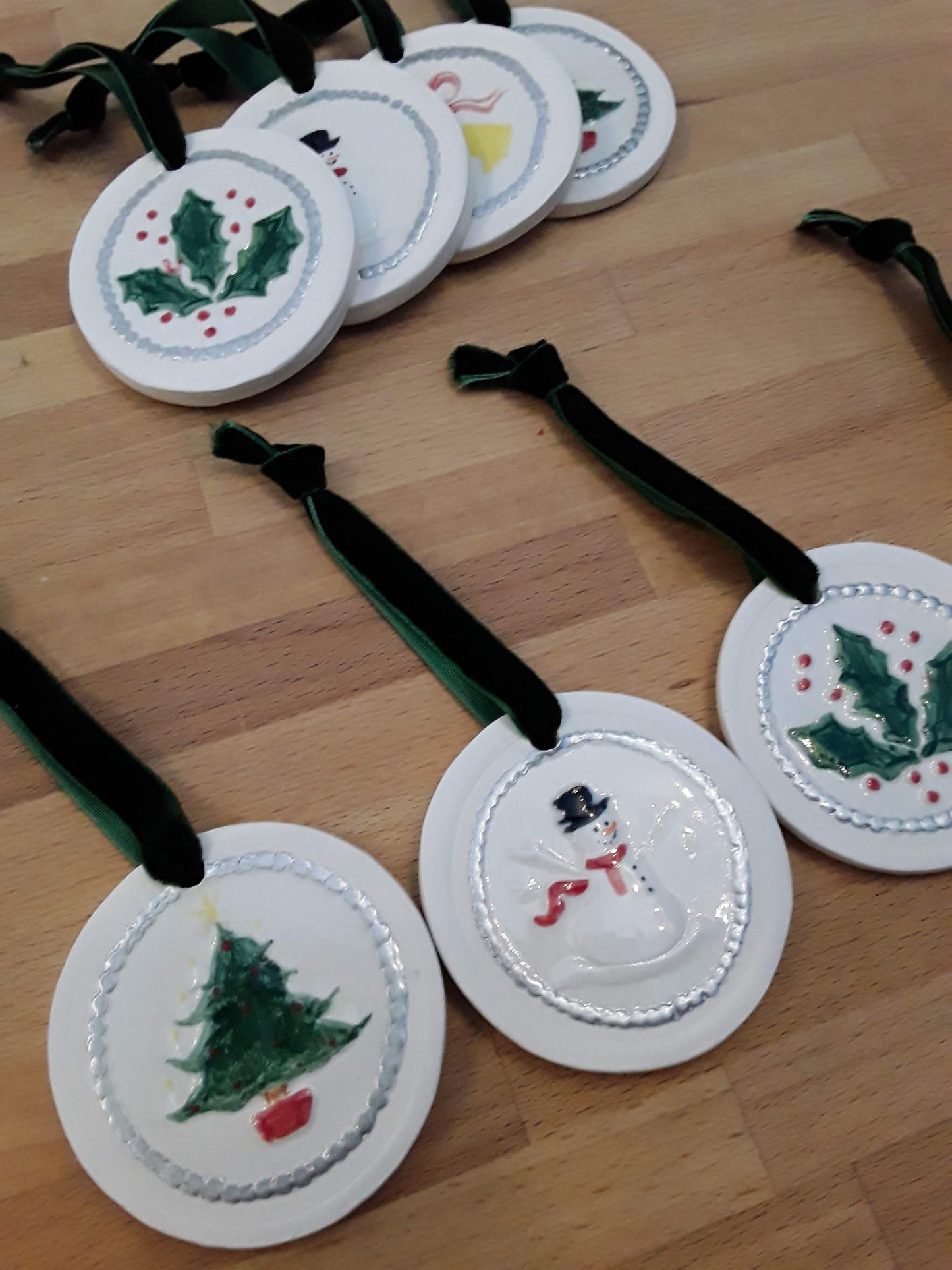 The heirloom set of four Xmas tree decorations