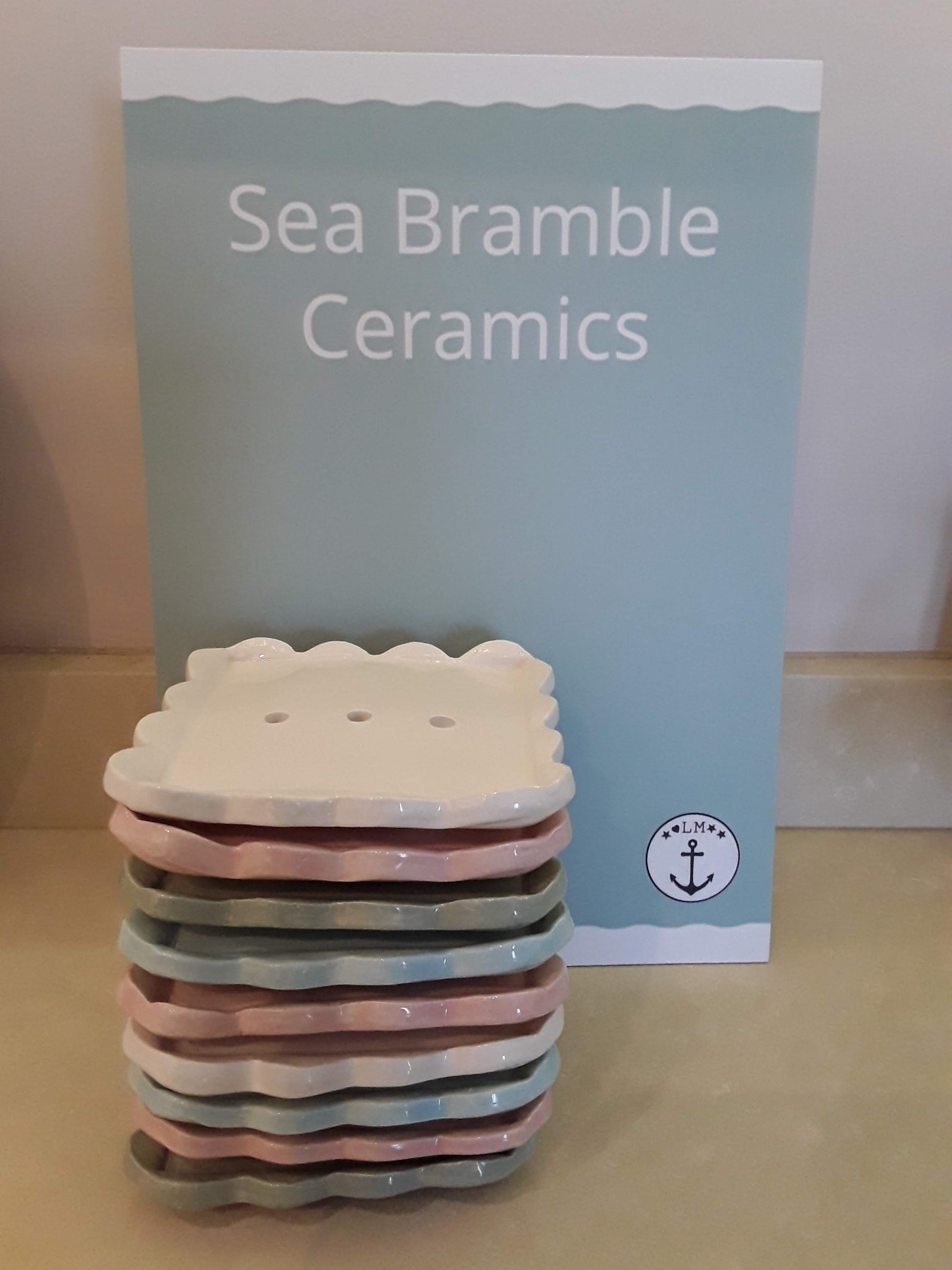 Ceramic handmade scalloped soap dishes