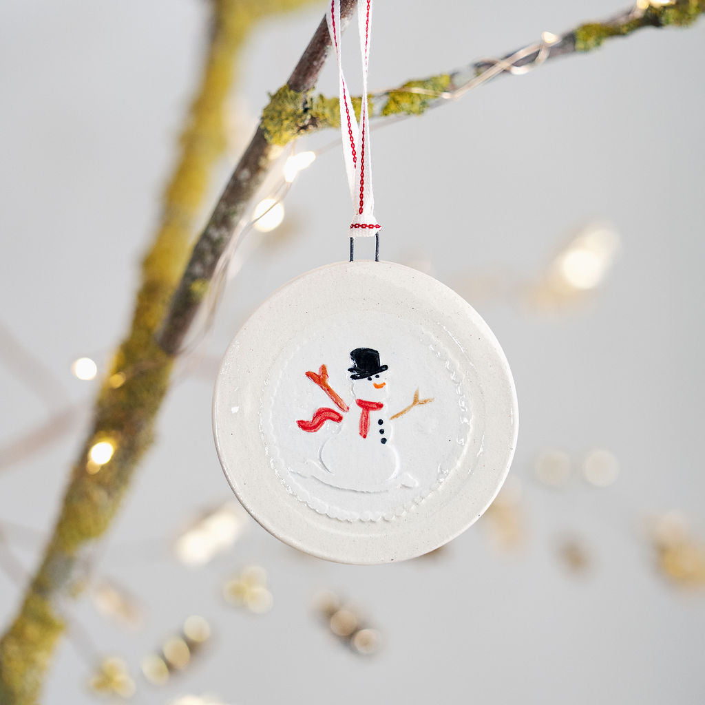 Snowman ceramic decoration