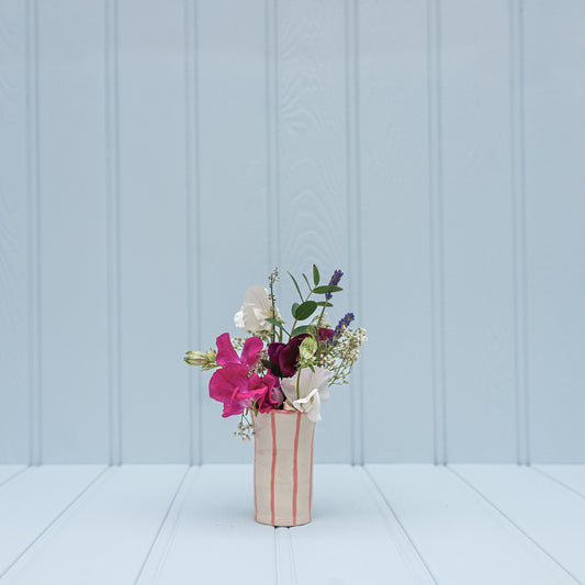 Pink stripe Sweetpea vase