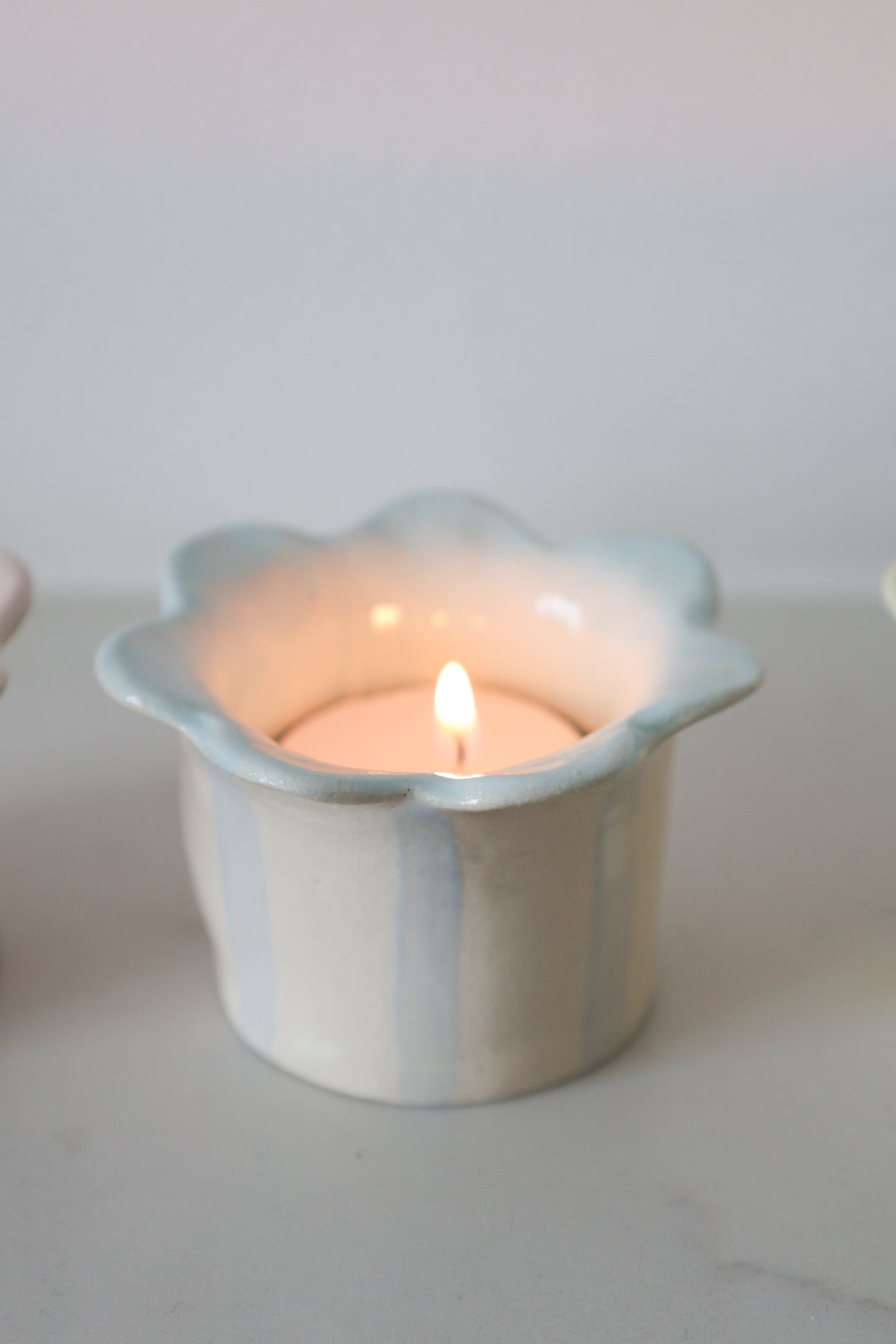 Baby Blue tealight holder by Sea Bramble Ceramics